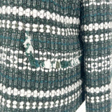 Tory Burch Norfolk Women's Forest Green Size 12 Boucle Tweed Jacket