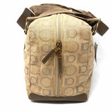 Salvatore Ferragamo Canvas Beige Boston Gancini Shoulder Bag