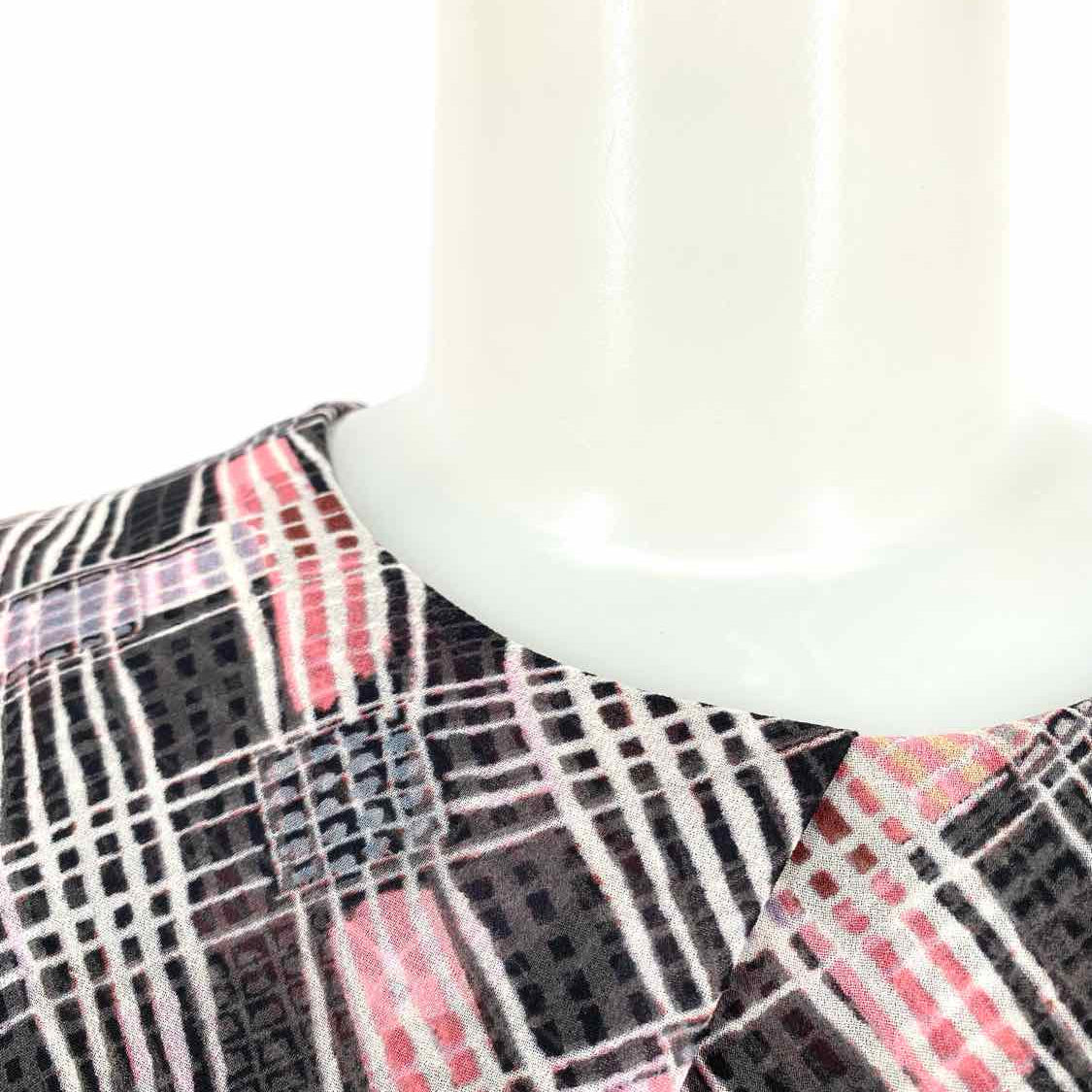 Nic + Zoe Pink/Black Size PP Tank Plaid Sleeveless