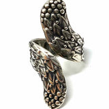 Taxco Adjustable Silver Feather Vintage Ring