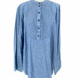 J Crew Women's Blue Size 16 1/2 Button Chambray Long Sleeve
