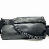 Bottega Veneta Black Foldover perforated Messenger Bag
