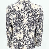Joie Mehira Women's Gray / Beige Size 4 Linen Leopard Blazer