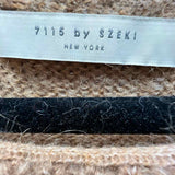7115 by Szeki Women's Brown Size L Mohair Blend Knit Sweater