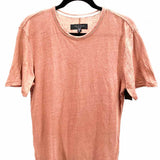 rag & bone Men's Rust Size M Crew Neck Linen Blend Short Sleeve Shirt