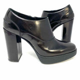 TOD'S Women's Black Size 37.5/7 Block Heel Patent Leather Bootie
