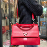 LOUIS VUITTON 2018 Very Top Handle Leather Red Monogram Shoulder Bag