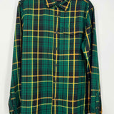 SCOTCH&SODA Men's Green Black Size M Button Down Plaid Long Sleeve Shirt