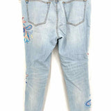 johnny was Women's Light Blue Size 30 Skinny Embroidered Jeans