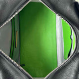REED KRAKOFF Black Green Top Handle Color Block Satchel
