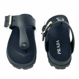 Prada Women's Black Size 37/6.5 Thong Buckle Sandals