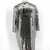 ALLSAINTS Women's Silver Size XS mini Sequined Shirt Dress