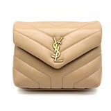 Saint Laurent 2021 Lou Lou Toy Beige Envelope Quilted Leather Crossbody