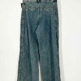 camellia Women's Blue Size L Wide Leg Pants