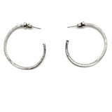 Statement Silver tone Hoop Crystal Earrings
