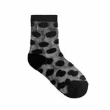 7DAYSSOCKS Women's Black Cotton/Spandex Sheer Polka Dot Socks