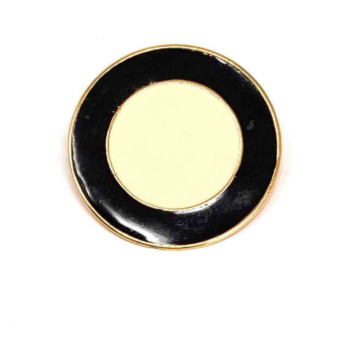 Statement Enamel Black Beige Medallion Color Block Earrings