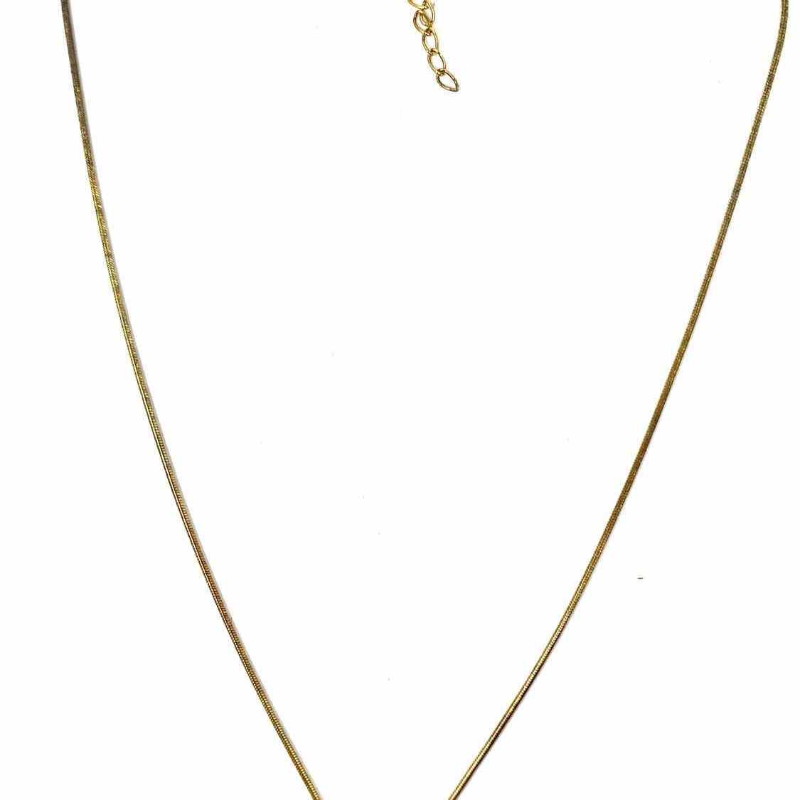 Estate 925 Sterling Gold Tone Pendant 18" Square Amethyst Necklace