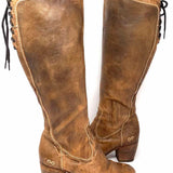 Bed Stu Fortune Women's Light Brown Size 8.5 Calf High Leather Stitched Boots