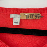 Halogen Women's Coral Size M V-Neck Cashmere Sweater