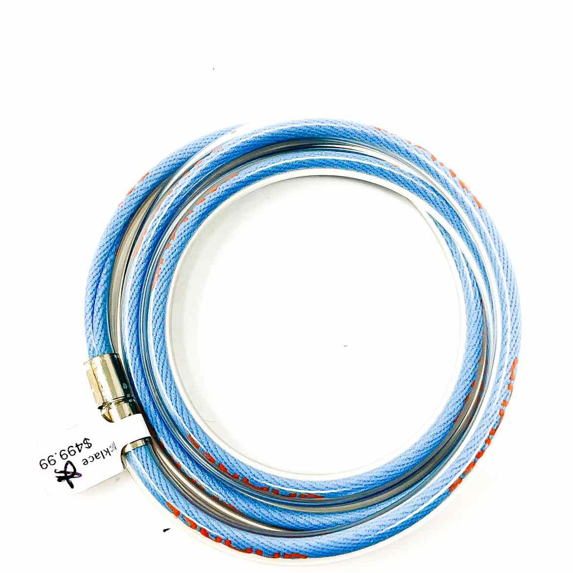 Chanel 2000 Transition Collection Rubber Tube Logo Blue Choker Jelly Necklace