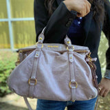 miu miu Bow Vitello Lux Pink Leather Made in Italy Satchel