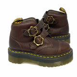 Dr. Martens Devon Flower Women's Brown Size 5 Ankle Leather Boots