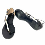 Giorgio Armani Women's Black Size 41/11 Flat Leather Bow Sandals