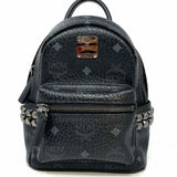 MCM Coated Canvas Charcoal Mini Studded Visetos BackPack