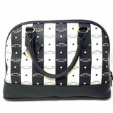 Betsey Johnson Black White Half Dome Stripe Satchel