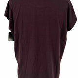Eileen Fisher Women's Burgundy Size XXS Mock Neck Short Sleeve Top