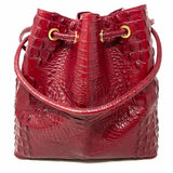 Brahmin Dana Melbourne Red Tote Croc Embossed Bucket Bag