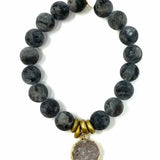 Lenny & Eva Stone Gray Beaded Quartz Bracelet