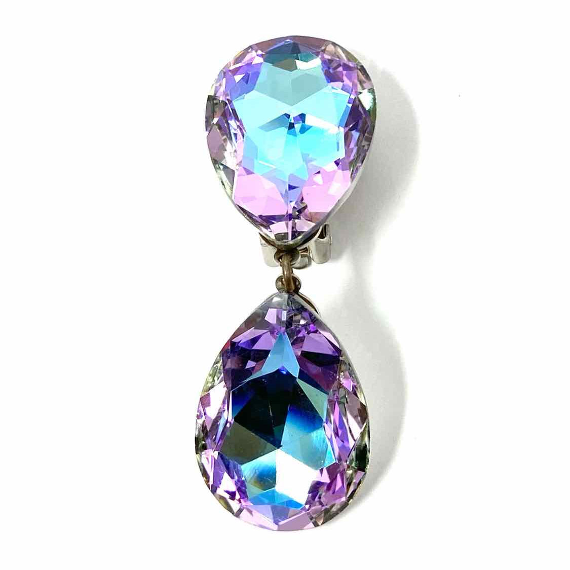Blue/Purple Teardrop 2" Dangle Clip-ons