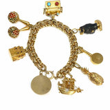 Estate 14K Yellow Gold Chain 7" Charm Bracelet