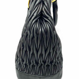 miu miu 2000's Matelasse Shopping Black pleated Leather Tote