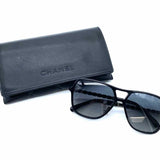 Chanel Black Polarized Aviator Chain 5439 Sunglasses