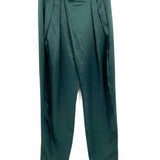 The Sei Women's Green Size 0 Asymmetrical Silk Straight Leg Pants