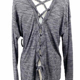 Lululemon Women's Gray Size S Lace-up heather Long Sleeve