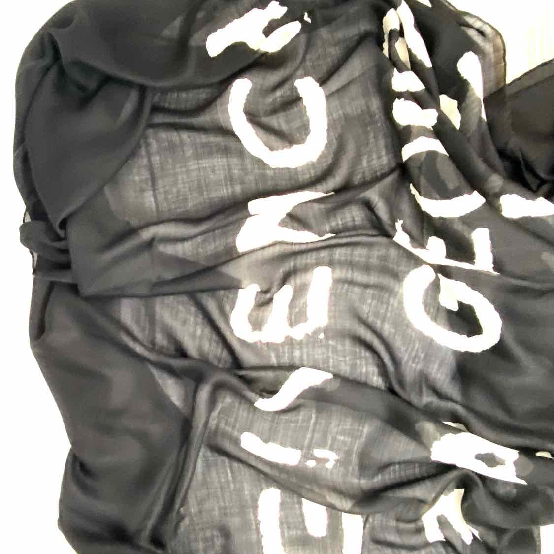 Givenchy Wool Silk Black White Square 54" Logo Made in Italy Scarf