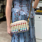 Kurt Geiger Ivory Multi-Color Camera Bag embellished Crossbody