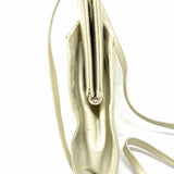 I. Magnin Cream Buckle Leather Crossbody Clutch