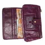 HOBO INTERNATIONAL Purple Bi-Fold Lace Leather Wallet