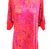 W by Worth Women's Red Pink Size S Boatneck Floral Short Sleeve Top