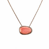 Estate 925 Sterling Gold Tone Pendant Diamond Necklace