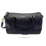 Coach Black Boston Saffiano Leather Satchel