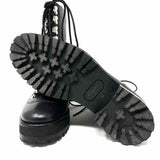 The Kooples Women's Black Size 38/7.5 Lace-up Leather Combat Boots