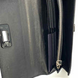Prada Gaufre Black Accordion Ruched Leather Wallet