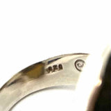Estate size 8 925 Sterling Silver Oval Cabochon Bumble Bee Jasper Ring