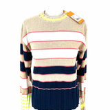 WISPR Women's Beige Navy Size XS Crew Stripe Sweater